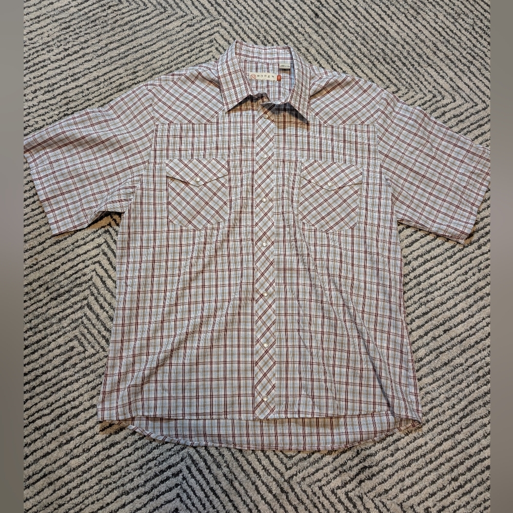 Roper Short-Sleeve Plaid Button-Down Western Shirt